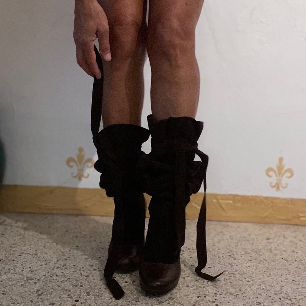 Black Suede Knee high/slouch boots 7